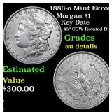 1886-o Mint Error Morgan $1 Grades AU Details