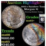 *Highlight* 1882-s Rainbow Toned Morgan $1 Graded