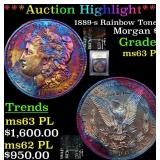 *Highlight* 1889-s Rainbow Toned Morgan $1 Graded