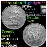 *Highlight* 1878-s Trade $1 Graded Select Unc