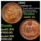 1880 Indian 1c Grades Choice+ Unc BN
