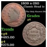 1809 s-280 Classic Head 1c Grades g+