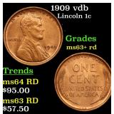 1909 vdb Lincoln 1c Grades Select+ Unc RD