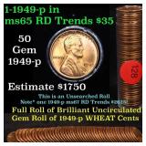 Uncirculated Lincoln 1c roll, 1949-p 50 pcs Grades
