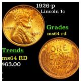1926-p Lincoln 1c Grades Choice Unc RD