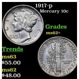 1917-p Mercury 10c Grades Select Unc
