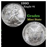 1990 Eagle $1 Grades Mint State
