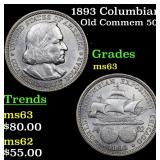 1893 Columbian Old Commem 50c Grades Select Unc