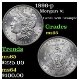 1896-p Morgan $1 Grades GEM Unc
