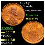 1927-p Lincoln 1c Grades Choice+ Unc RB