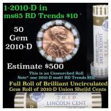 Full 1c orig shotgun roll, 2010-d Lincoln Cent Rol