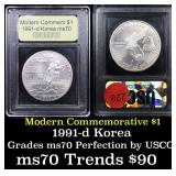 1991-d Korean War Modern Commem Dollar $1 Graded m