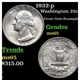 1932-p Washington 25c Grades GEM Unc