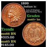 1899 Indian 1c Grades GEM+ Unc BN