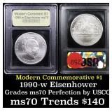1990-w Eisenhower Modern Commem Dollar $1 Graded m