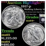 *Highlight* 1917-p Walking Liberty 50c Graded Choi