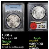 1881-s Morgan $1 Graded ms65