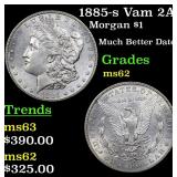 1885-s Vam 2A Morgan $1 Grades Select Unc