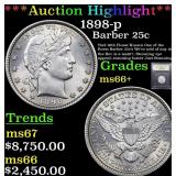 *Highlight* 1898-p Barber 25c Graded GEM++ Unc