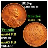 1916-p Lincoln 1c Grades Select+ Unc RB
