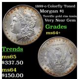 1899-o Colorfully Toned Morgan $1 Grades Choice+ U