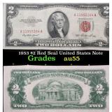 1953 $2 Red Seal United States Note Grades Choice