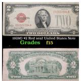 1928G $2 Red seal United States Note Grades f+