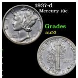 1937-d Mercury 10c Grades Select AU