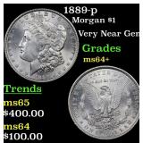 1889-p Morgan $1 Grades Choice+ Unc