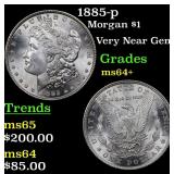1885-p Morgan $1 Grades Choice+ Unc