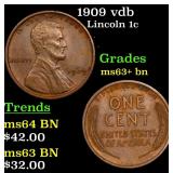 1909 vdb Lincoln 1c Grades Select+ Unc BN