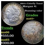 1884-o Colorfully Toned Morgan $1 Grades GEM+ Unc