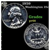 1959 Washington 25c Grades GEM+ Proof