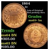 1864 2c Grades Select+ Unc BN