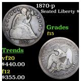 1870-p Seated Liberty $1 Grades f+