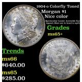 1904-o Colorfully Toned Morgan $1 Grades GEM+ Unc