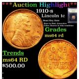 *Highlight* 1910-s Lincoln 1c Graded Choice Unc RD
