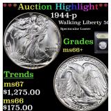 *Highlight* 1944-p Walking Liberty 50c Graded GEM+