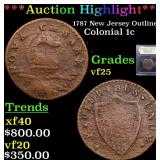 *Highlight* 1787 New Jersey Outlined Colonial 1c G