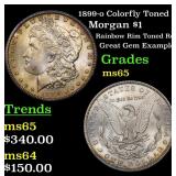 1899-o Colorfully Toned Morgan $1 Grades GEM Unc