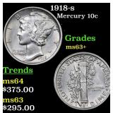 1918-s Mercury 10c Grades Select+ Unc