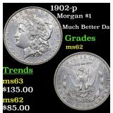 1902-p Morgan $1 Grades Select Unc