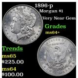 1896-p Morgan $1 Grades Choice+ Unc