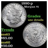1890-p Morgan $1 Grades Unc Details