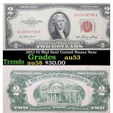 1953 $2 Red Seal United States Note Grades Select