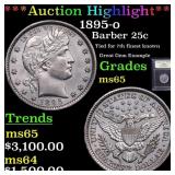 ***Auction Highlight*** 1895-o Barber Quarter 25c