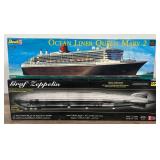 Lot of 2 - Revell Queen Mary 2 & Graf Zeppelin