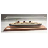 Vintage SS Normandie Vintage Wooden Ship Model