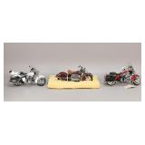 Lot of 3 - Franklin Mint - 76/99 Harley/42 Indian
