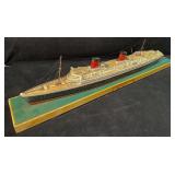 Cunard Queen Elizabeth Model Ship on Stand